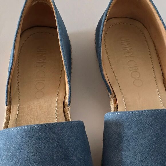 Jimmy Choo Dreya Denim Leather d'Orsay Espadrille Size 41/US11 - Picture 7 of 10